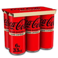 BTE 6x33cl COCO COLA ZÉRO SANS CAFÉINE